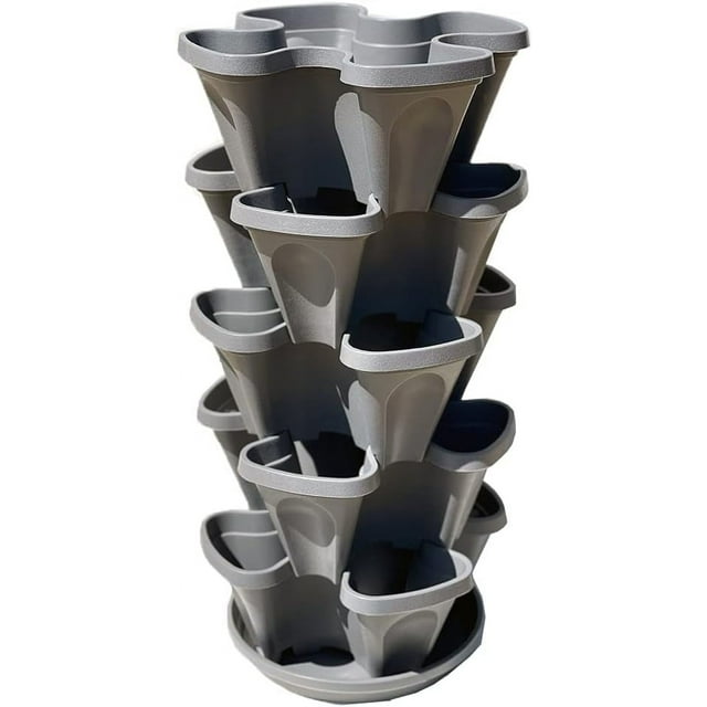 Stackable Strawberry Garden – 24 Quart Indoor/Outdoor Stacking Planter ...