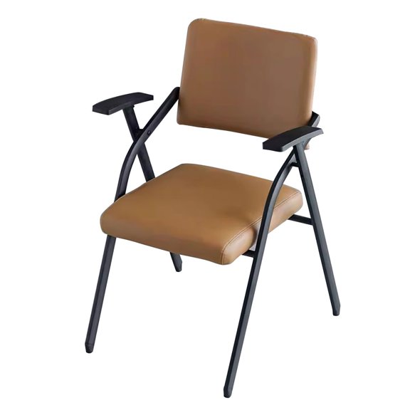 Stackable Student Chair with Back Support,Office Desk Folding Chairs,PU Leather Computer Chair Meeting Chair for Office School Conference Guest Reception Chair