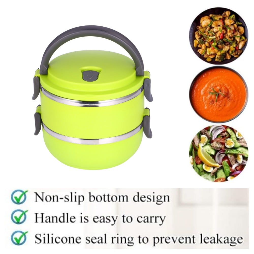Stackable Thermal Lunch Box 2 Layer Stainless Steel Insulated Lunch