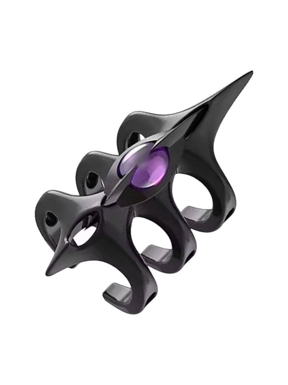 Stackable Three Layer Spikes Rings For Layered Looks, Wide Inspired And Adjustable Fit In Alloy