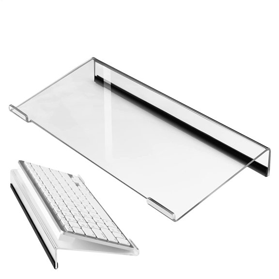 Stackable Tilted Computer with Keyboard Stand, Clear Acrylic - Typpkmm