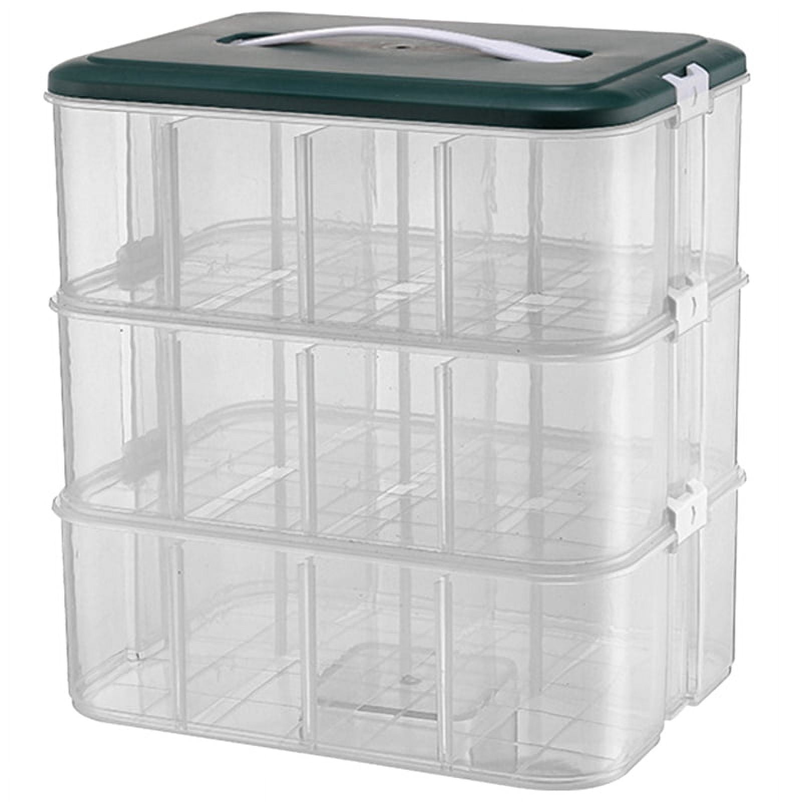 Stackable Toy Storage Box, Clear Adjustable Compartment Storage Storage