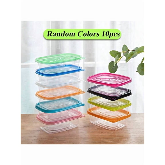 Stackable Transparent Food Storage Containers with Lids – Reusable Rectangular Containers for Microwave Refrigerator Freezer Use