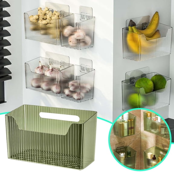 Stackable Transparent Shower Organizer For Wall Mounted Storage Makeup And Cosmetic Container With Hooks Food Storage Easy To Use
