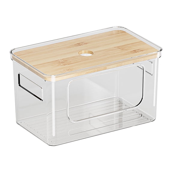 Stackable Trash Bag Dispenser with Bamboo Top – Garbage Bag Holder & Dispenser, Under Sink Organizer for Kitchen, Laundry Room, Pantry Organization and Storage Medium Size