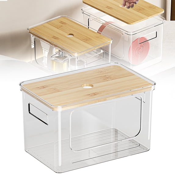 Stackable Trash Bag Dispenser with Top Lid, Extra Large Garbage Bag Holder Organizer for Kitchen Laundry Room Pantry Storage