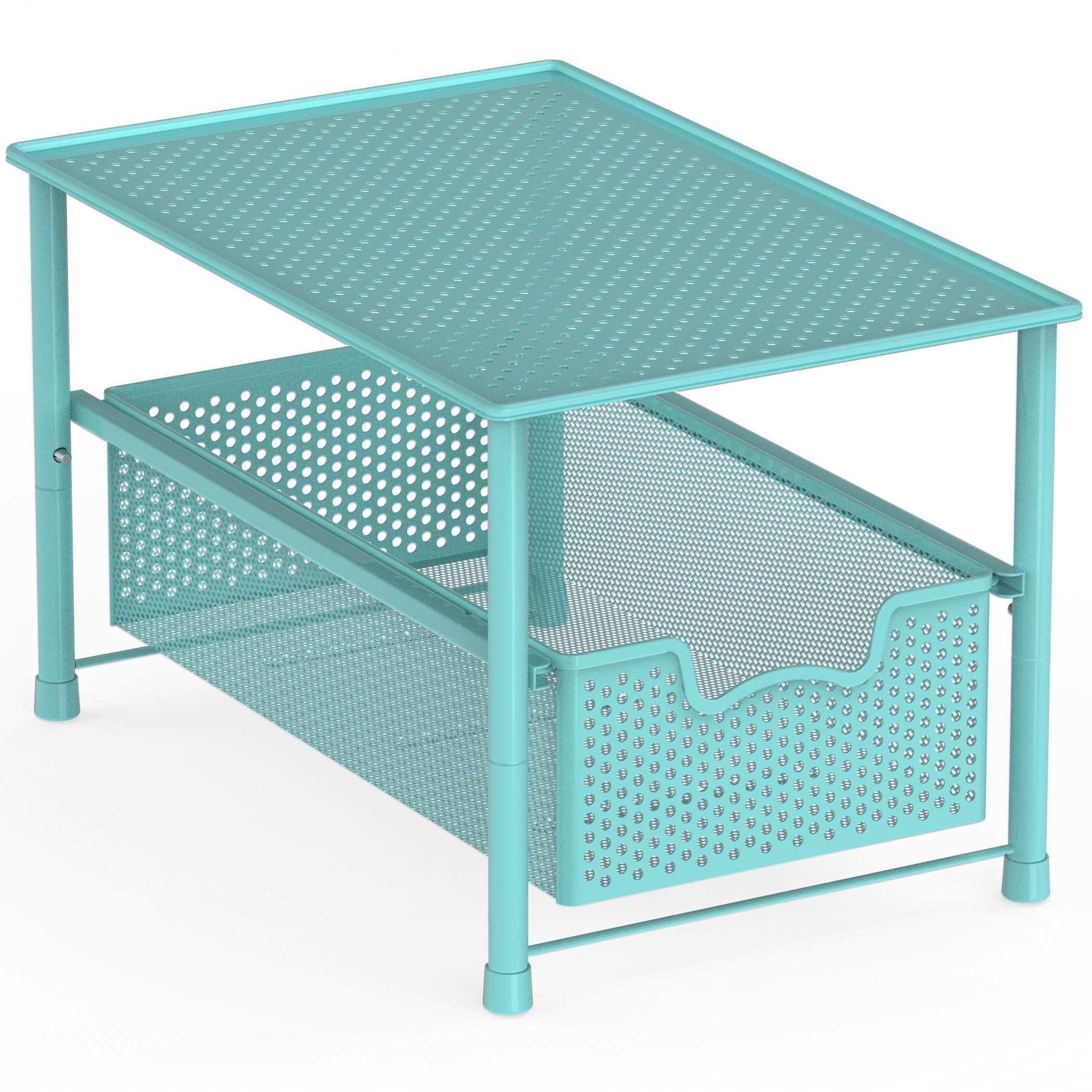 Stackable Under Sink Cabinet Organizer Drawer Sliding Basket Storage White Durable Space Saver