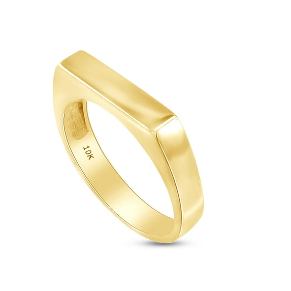 AFFY Stackable Unisex Signet Ring In 10k Yellow Gold, Ring Size-10