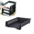 thumbnail image 1 of Stackable Vertical File Organizer, Black Laminated Plastic Desktop Document Tray, Paper Storage Rack for Home & Office, Letter Size File Box with Non-Slip Base, 1 of 6