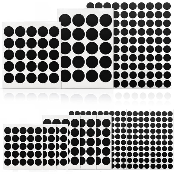 Stackable Vinyl Webcam Privacy Stickers, 12 Sheets Low-Tack Restickable Camera Covers in 3 Sizes, Black Webcam Blocker Set 