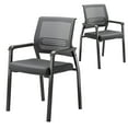 thumbnail image 1 of Stackable Waiting Room Chairs, Oversize Conference Room Chairs 350 lbs Capacity, Ergonomic Mesh Office Guest Chairs, For Lobby, Reception Area, Break Room, Stackable, Black, 1 of 5