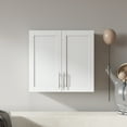 thumbnail image 1 of Stackable Wall-Mounted Storage Cabinet, 31.5"W x 29.9"H, White | Adjustable shelves and versatile design for kitchen, laundry, or bath, 1 of 14