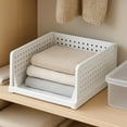 thumbnail image 1 of Stackable Wardrobe Storage Drawers Organizer Bins with Slide Track, Foldable Plastic Closet Organizer for Bedroom Bathroom Kitchen Office, Space Saving Cabinet Shelf Storage Box, 1 of 6