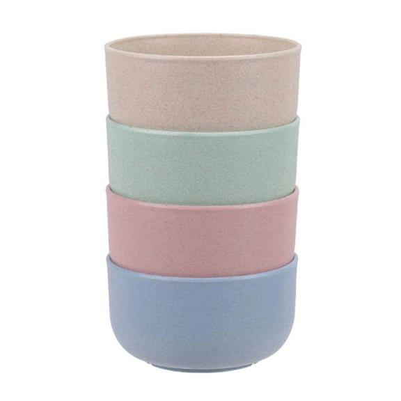 Stackable Wheat Straw Cereal Bowls | 4-Piece Set | Microwave & Dishwasher Safe | Round Bowls for Soup, Oatmeal, Pasta | Lightweight & Unbreakable | 11.5cm x 7.5cm
