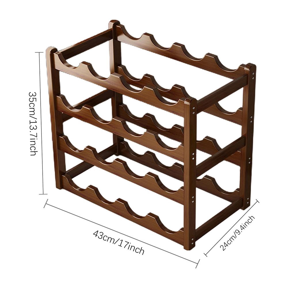 Stackable Wine Rack 20-Bottle Wooden Wine Holder for Cabinet 4 Tier ...