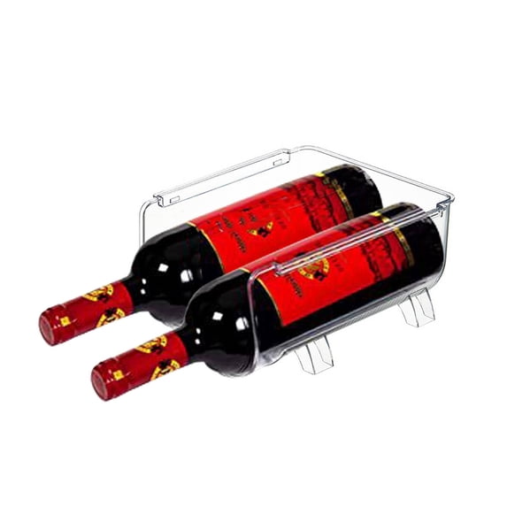 Stackable Wine Rack Bottle Organizer for Refrigerator and Kitchen Cabinet, Space-Saving Plastic Bottle Storage Holder for Wine and Soda Bottles