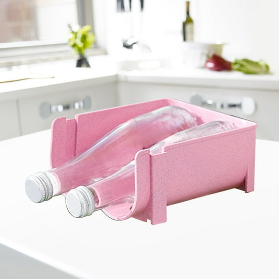 Stackable Wine Rack Organizer | Plastic Modular Storage Box for Beer Cans & Beverage Bottles | 6.3x5.51x2.95in Blue Green Home Bar Shelf | 1-Piece Set