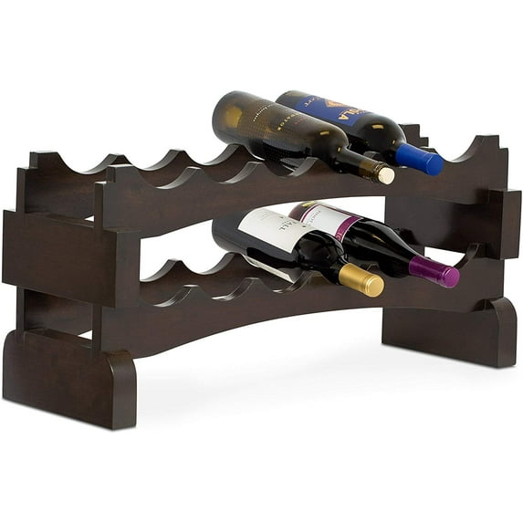 BirdRock Home Stackable Wood Wine Rack - 10 Bottle - Espresso