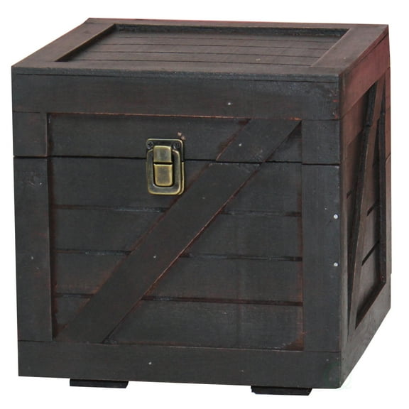 Stackable Wooden Cargo Crate Style Storage Chest