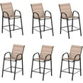 thumbnail image 1 of Stackable outdoor bar stools with high-back Textilene chairs and weatherproof steel frame, 330lb capacity patio furniture for backyard/balcony/porch, quick assembly & rust-resistant, 1 of 14