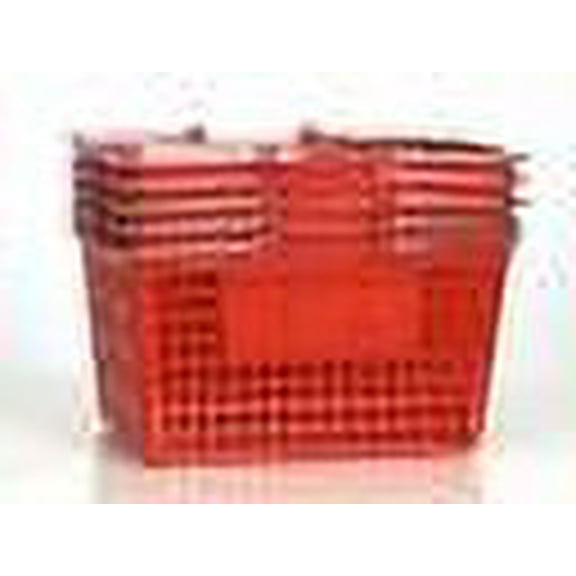 Stackable plastic Shopping Basket Set set of 6 red.Our stackable shopping baskets are lightweight and come with two strong handles