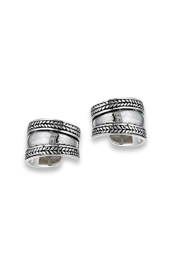 Stacked Band Effect Bali Style Braid .925 Sterling Silver Weave Ear Cuff Earrings Jewelry Female