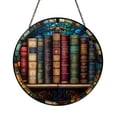 Window Display Books Stacked Books Window Panel with Stained Glass Effect, Decorative ...