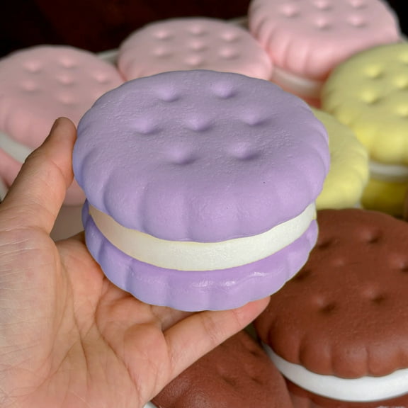 Stacked Cookie Slow Rising Squishy Toy, Biscuits Stress Relief Fidget Toys for Anti Stress & ASMR Sensory, Gift for Kids and Adults