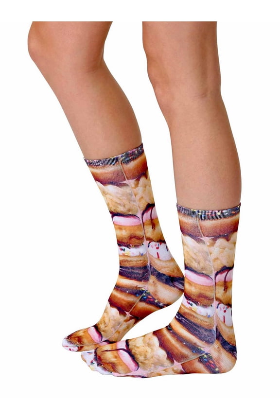 Stacked Donuts Photo Print Crew Socks