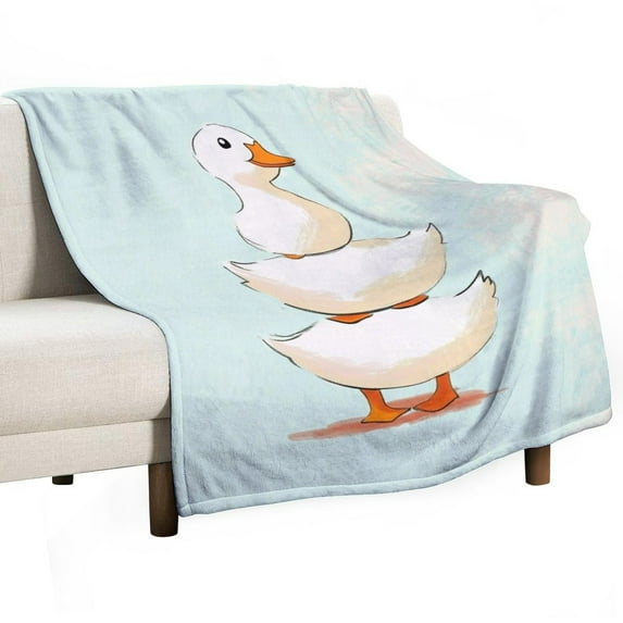 Stacked Ducks Artwork Flannel Blanket Lightweight Blanket for Couch Sofa Bed, Super Soft Cozy Print Warm Blanket