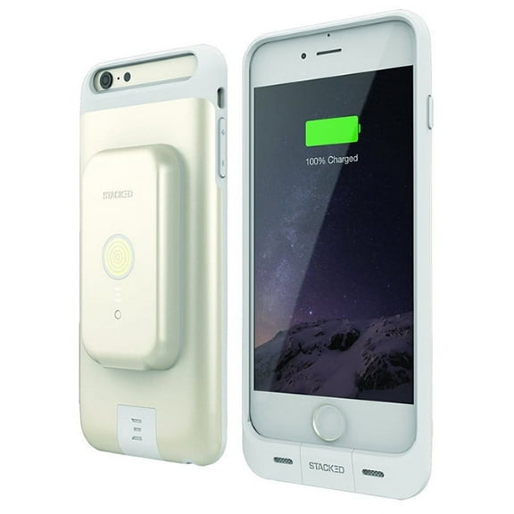 Stacked Gold Wireless Magnetic Charger 2750mAh Phone Case for iPhone 6 Plus
