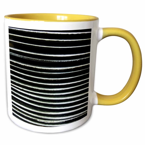 3drose, Stacked in Black, 11oz Two-tone Yellow Mug