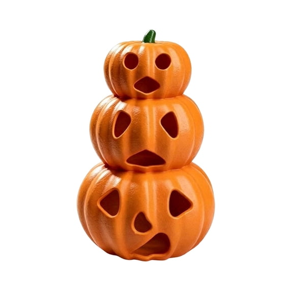 Stacked Jack O Lantern Decor Resin Style Pumpkin Figurine For Halloween Tabletop Mantel Shelf Porch Display Spooky Fall Home Decoration For Costume Parties