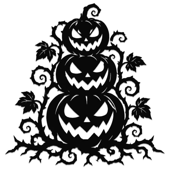 Stacked Jack O Lantern Pumpkins Metal Wall Art Metal Outdoor Decor Metal Signs Wall Art Decor Quirky Funky Artwork Home Decoration for Living Room Bedroom Apartment Wall Sculpture Trendy 185