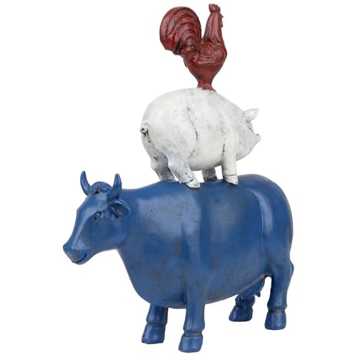 Stacked Patriotic Farm Animals Outdoor Garden Statue - 12
