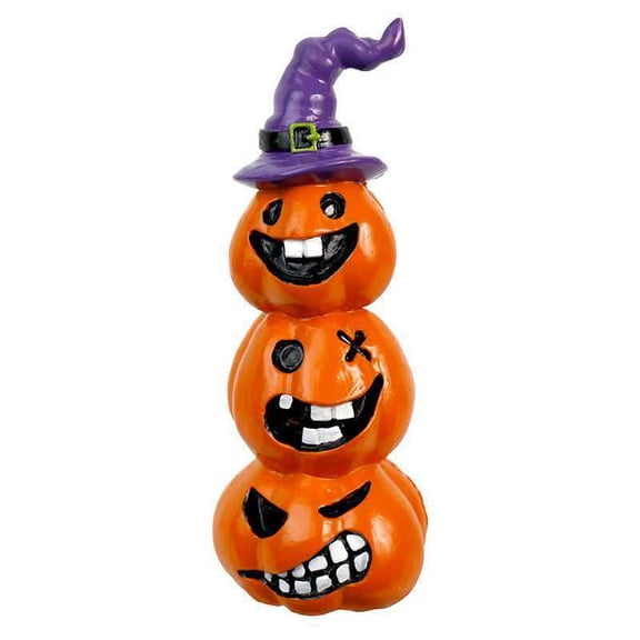 Stacked Pumpkin Halloween Decoration, Resin Material, 8cm L 7cm W 18cm H