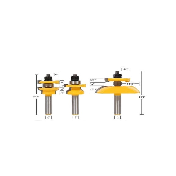 Stacked Rail & Stile Router Bit - 1/2" Shank Ogee Door Frames Woodworking Cutter