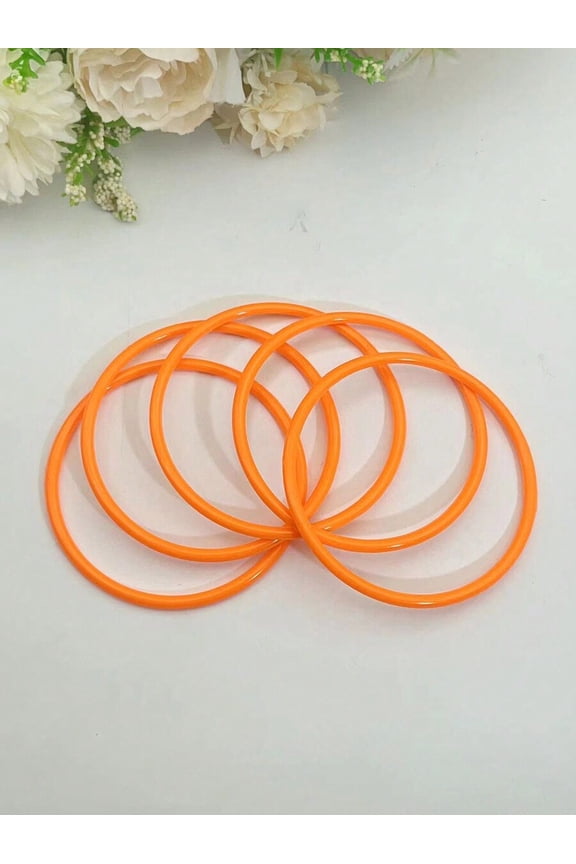 Stacked Resin Candy Color Bangle Bracelets Set - 6 Pieces per Pack