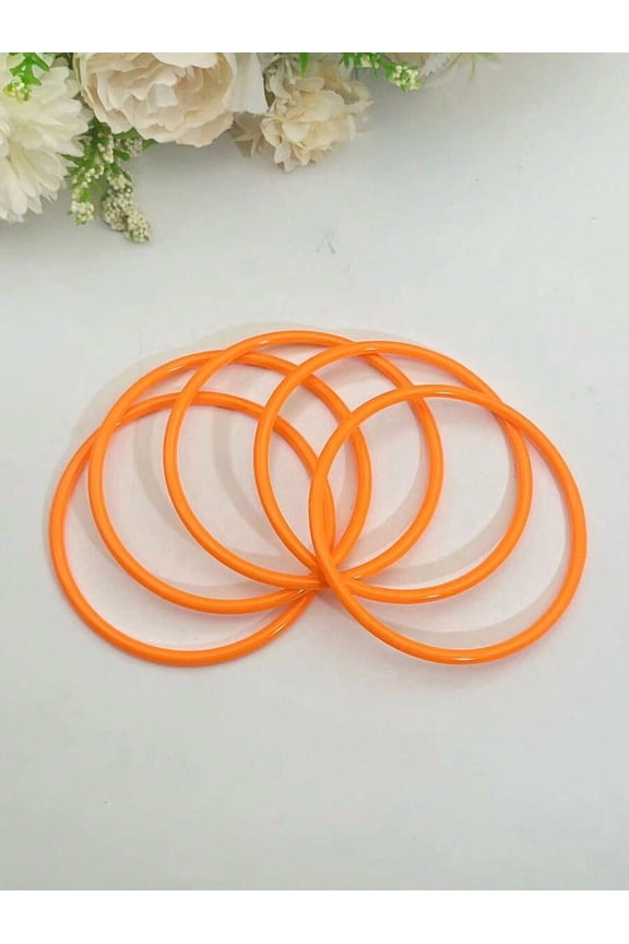 Stacked Resin Candy Color Bangle Bracelets Set - 6 Pieces per Pack