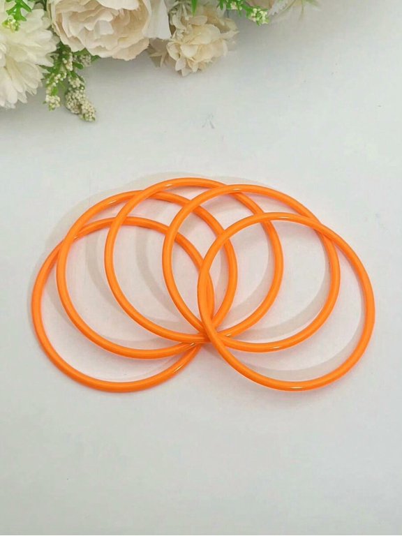 Stacked Resin Candy Color Bangle Bracelets Set - 6 Pieces per Pack