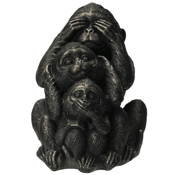 Stacked See No Evil Hear No Evil Speak No Evil Monkeys Totem Pole Figurine Home and Garden Decoration
