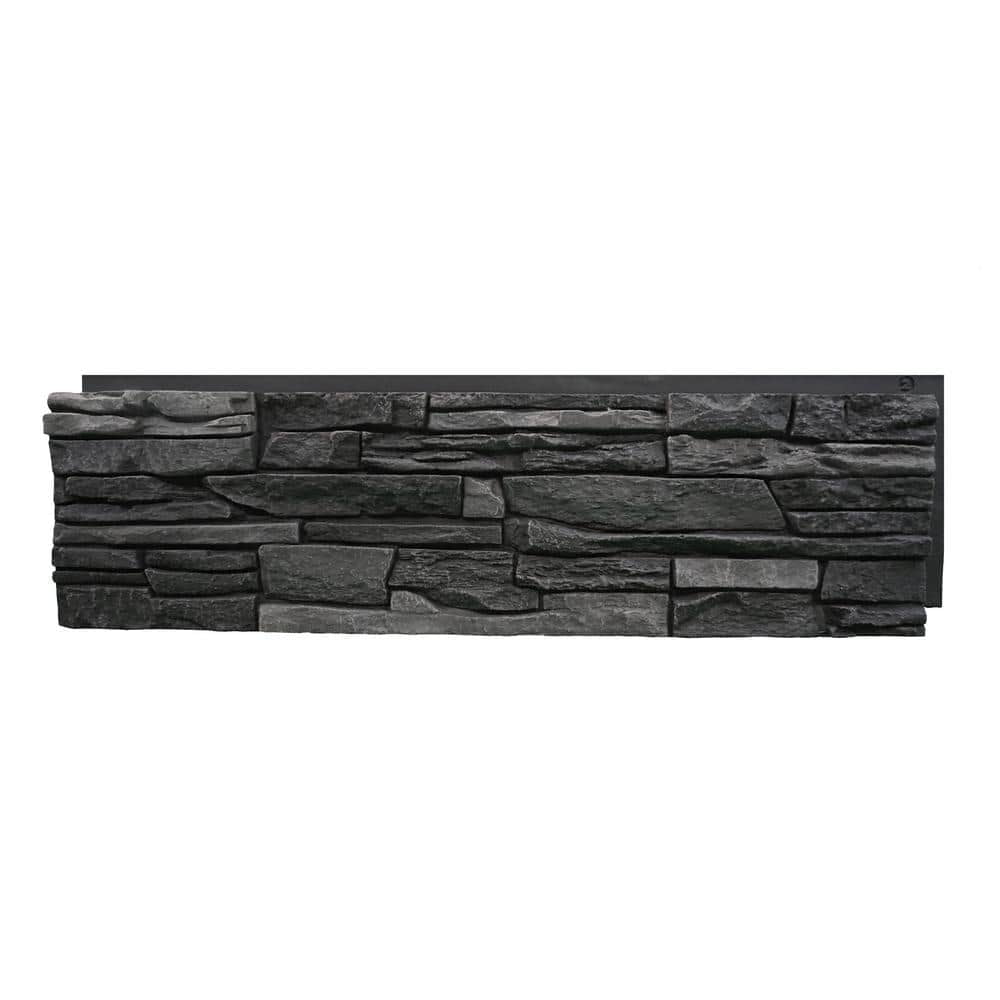 Stacked Stone Iron Ore 12 in. x 42 in. Faux Stone Siding Panel