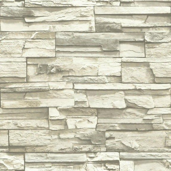 Stacked Stone Peel and Stick Wallpaper