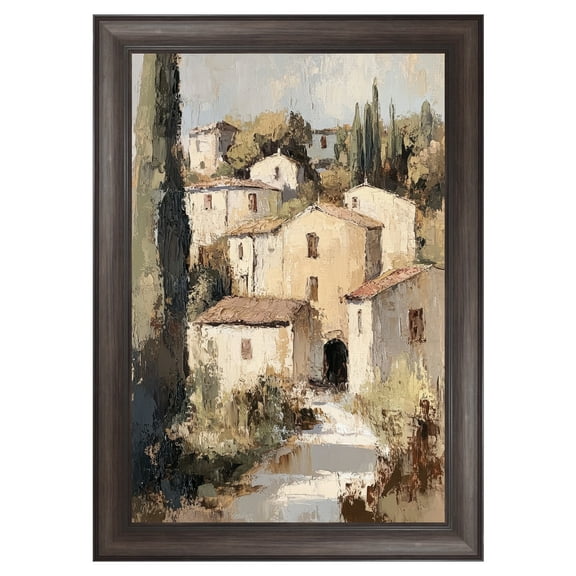 Stacked Village Framed Canvas