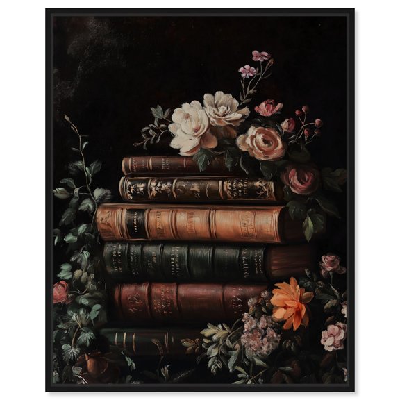 Stacked Wisdom Canvas Gothic Wall Decor by Art Remedy, Black Frame, 16 x 20