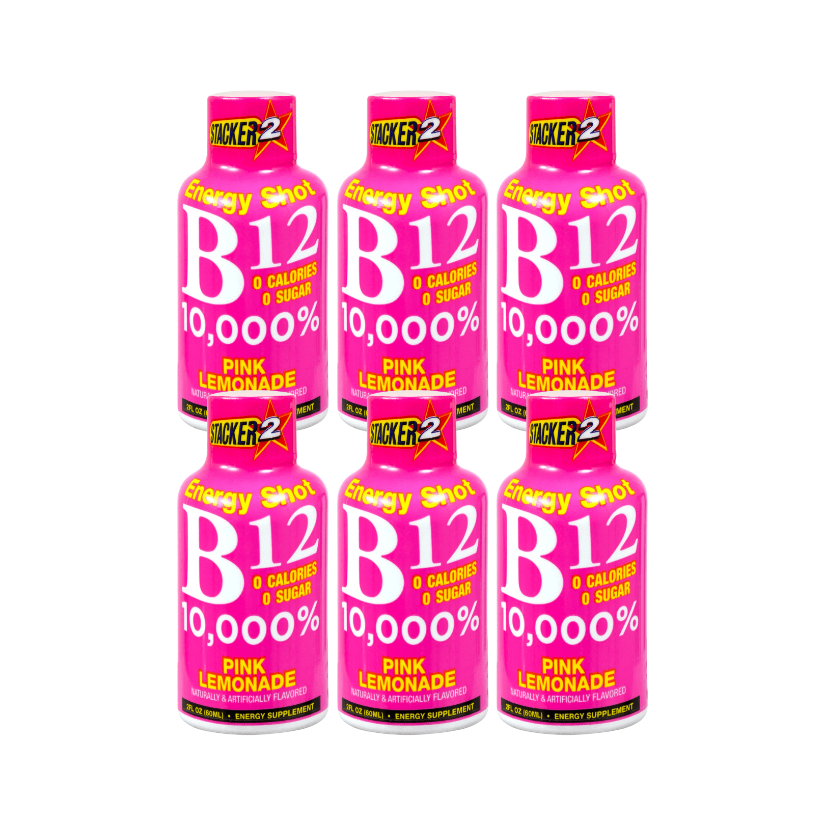 Stacker 2 Vitamin B12 Pink Lemonade Energy Shots (2 fl oz., 6pack
