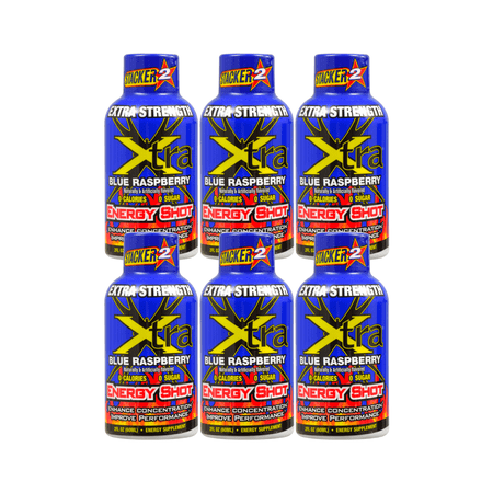Stacker 2 Xtra Blue-Raspberry Energy Shots (2 fl oz., 6-pack)