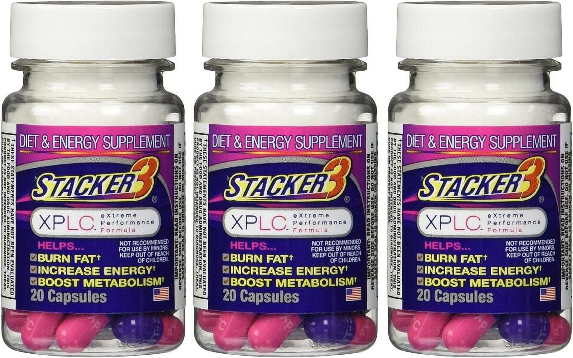 Stacker 3 XPLC Bottles Dietary Supplement Weight Loss 60 Pills
