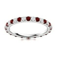 thumbnail image 1 of Stacking 3 MM Round Garnet 925 Sterling Silver Couples Engagement Women Mother's Day Gift Ring, 1 of 3