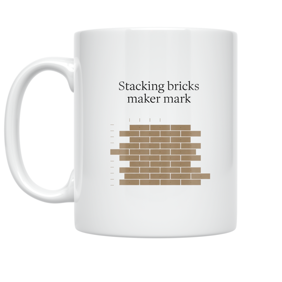 Stacking Bricks Maker Mark Design - Soap Making Enthusiast - 11 oz Ceramic Coffee Mug